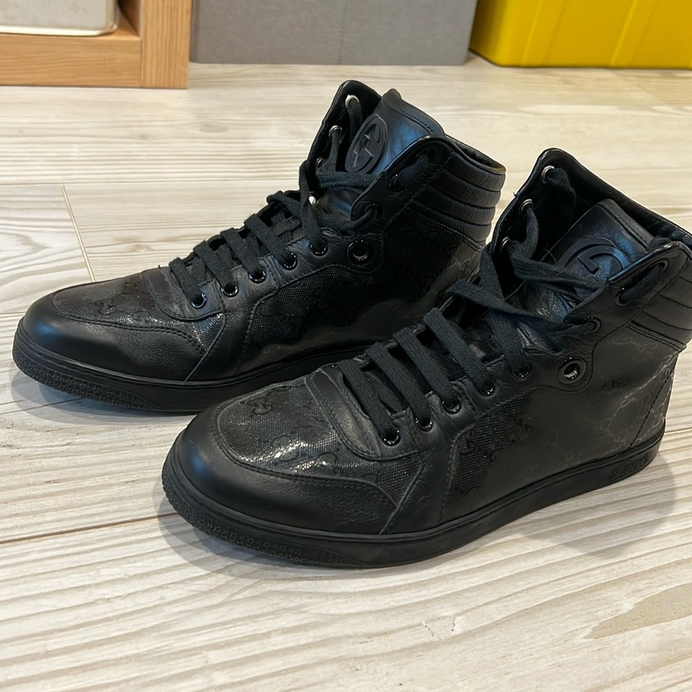 Gucci Black Monogram Sneakers
